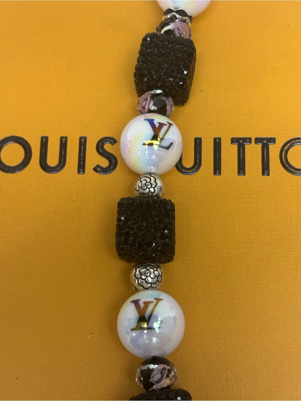 Louis Vuitton Rhinestone Cube Bag Charm 7.25 inches